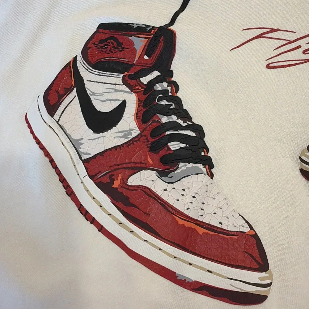 Jordan Men's Air Jordan 1 'Chicago' Flight T-Shirt Off White Sz L FD9536-133